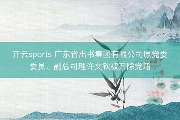 开云sports 广东省出书集团有限公司原党委委员、副总司理许文钦被开除党籍