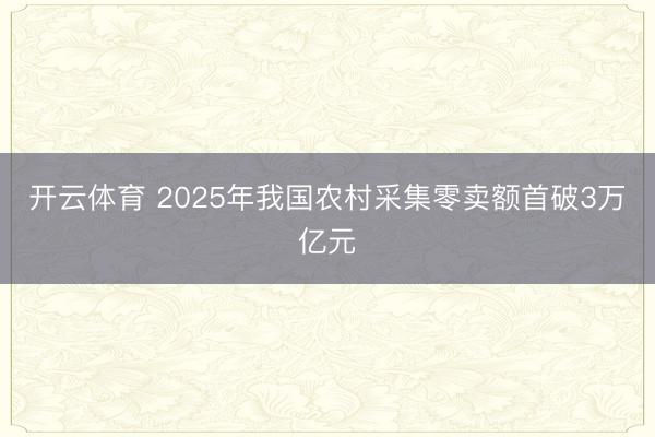 开云体育 2025年我国农村采集零卖额首破3万亿元