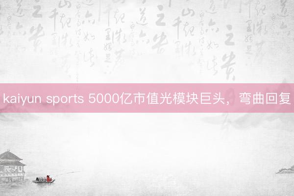 kaiyun sports 5000亿市值光模块巨头,弯曲回复