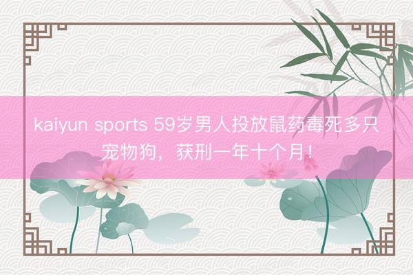 kaiyun sports 59岁男人投放鼠药毒死多只宠物狗,获刑一年十个月!