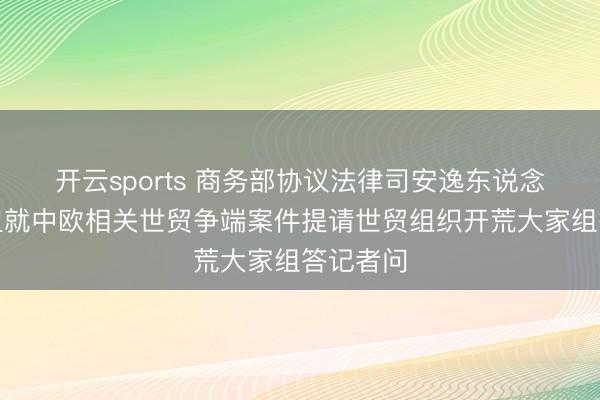 开云sports 商务部协议法律司安逸东说念主就欧盟就中欧相关世贸争端案件提请世贸组织开荒大家组答记者问