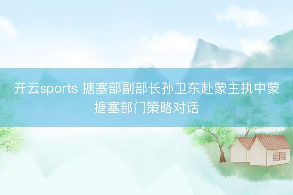 开云sports 搪塞部副部长孙卫东赴蒙主执中蒙搪塞部门策略对话