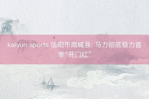 kaiyun sports 信阳市商城县: 马力彻底极力首季“开门红”