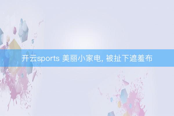 开云sports 美丽小家电, 被扯下遮羞布