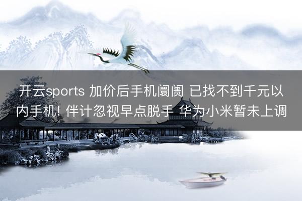 开云sports 加价后手机阛阓 已找不到千元以内手机! 伴计忽视早点脱手 华为小米暂未上调