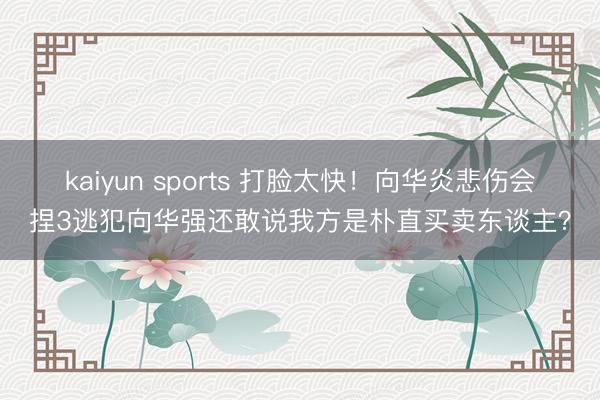 kaiyun sports 打脸太快！向华炎悲伤会捏3逃犯向华强还敢说我方是朴直买卖东谈主？