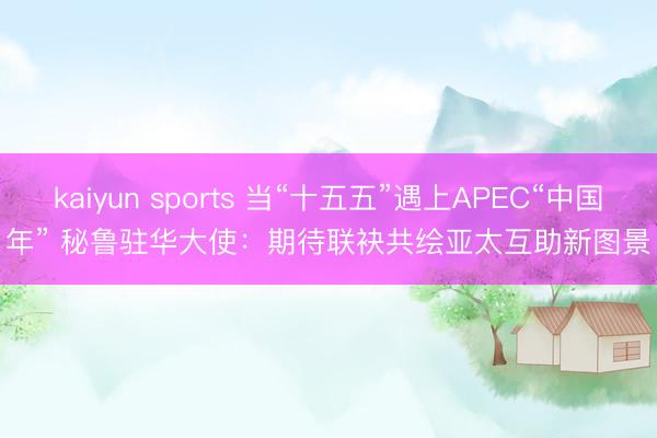 kaiyun sports 当“十五五”遇上APEC“中国年” 秘鲁驻华大使：期待联袂共绘亚太互助新图景
