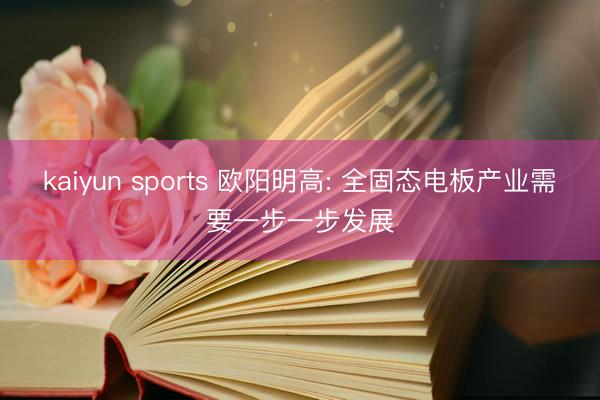 kaiyun sports 欧阳明高: 全固态电板产业需要一步一步发展
